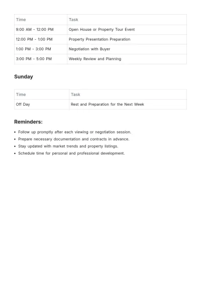 Free Weekly Appointment Schedule Template to Edit Online