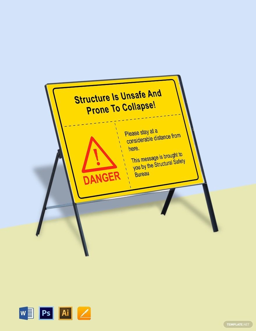 Danger Unsafe Structure Sign Template