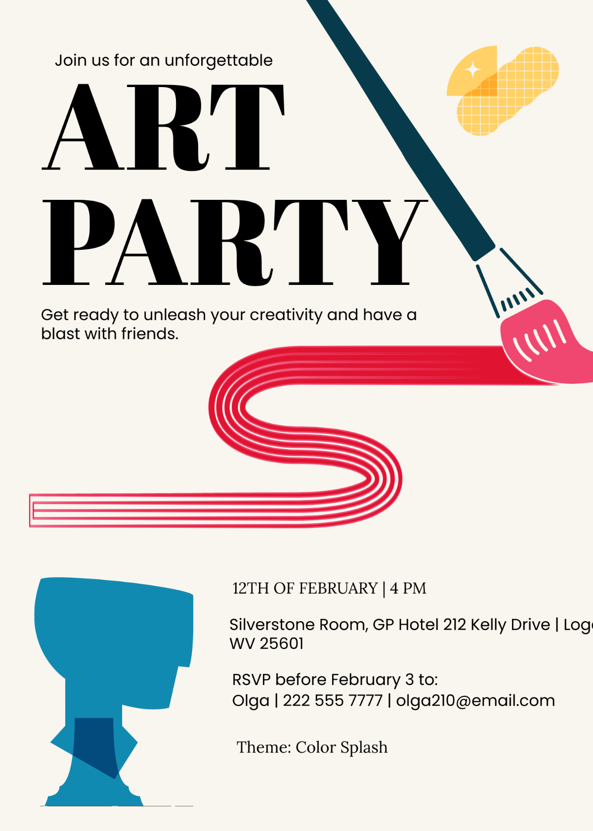 Art Themed Party Invitation
