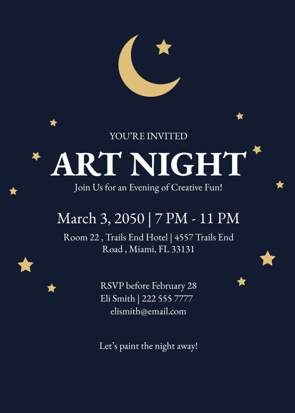 Art Night Party Invitation
