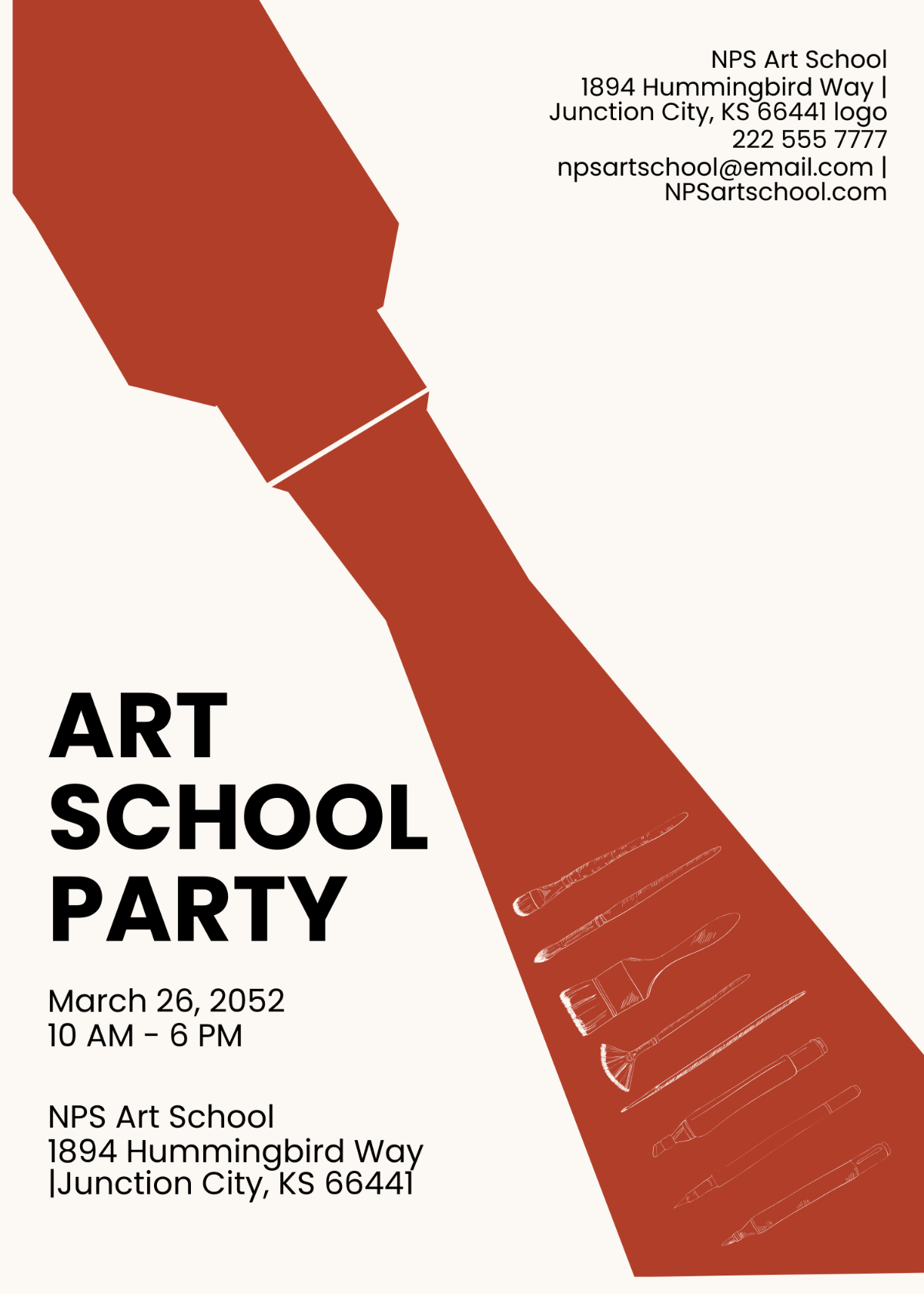 Art School Party Invitation