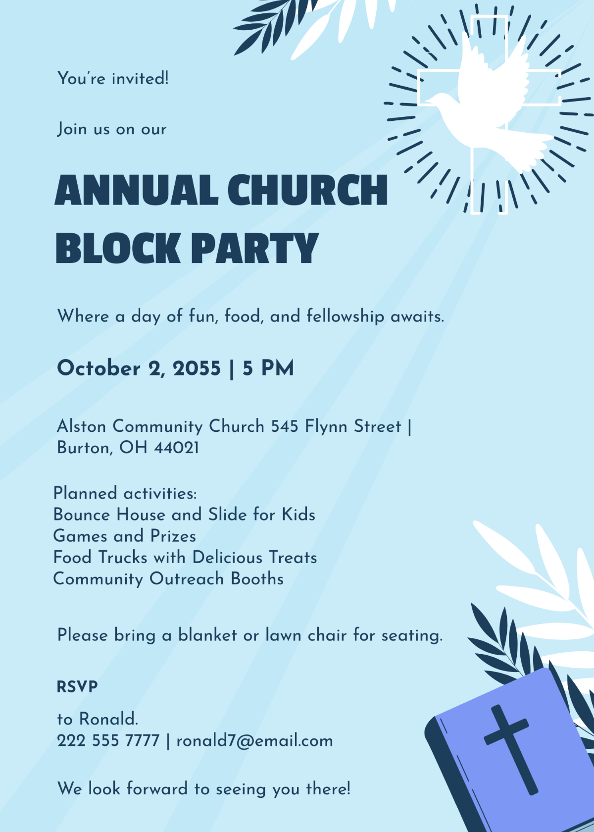 Church Block Party Invitation