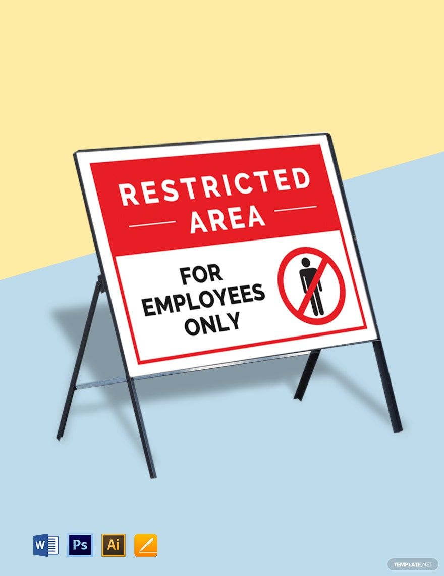 Restricted Area Employees Only Sign Template