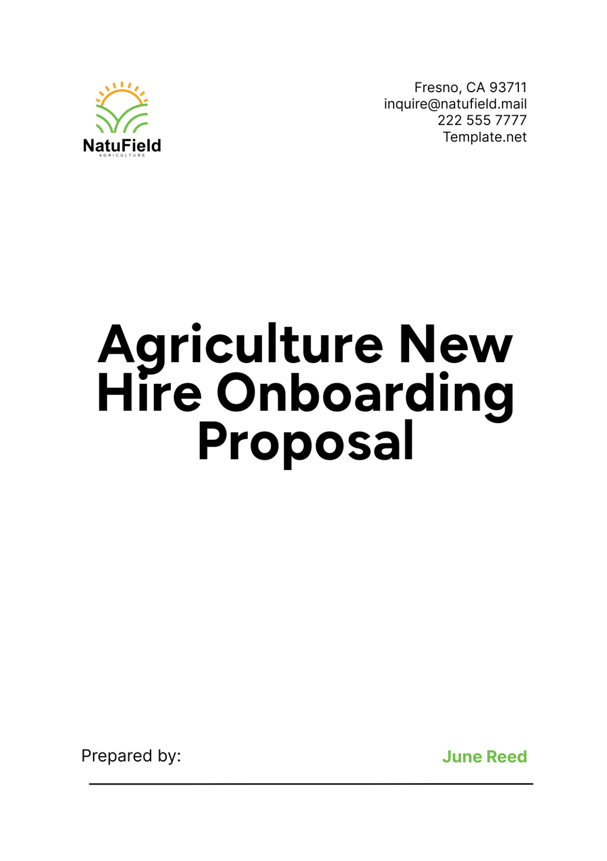 Agriculture New Hire Onboarding Proposal Template - Edit Online & Download