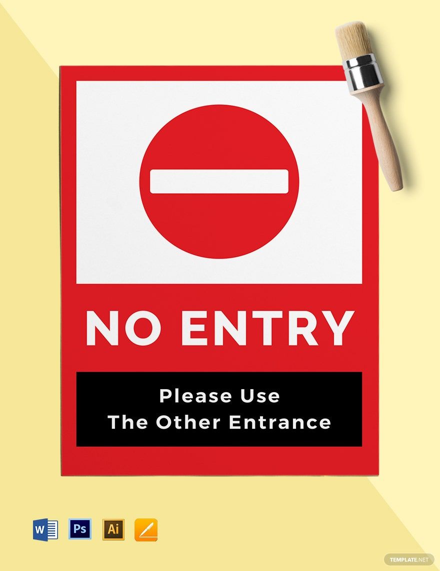 No Entry Sign Template