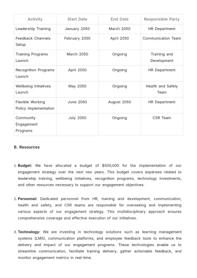 Free Agriculture Employee Engagement Strategy Template to Edit Online