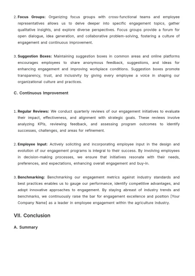 Free Agriculture Employee Engagement Strategy Template to Edit Online