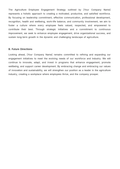 Free Agriculture Employee Engagement Strategy Template to Edit Online