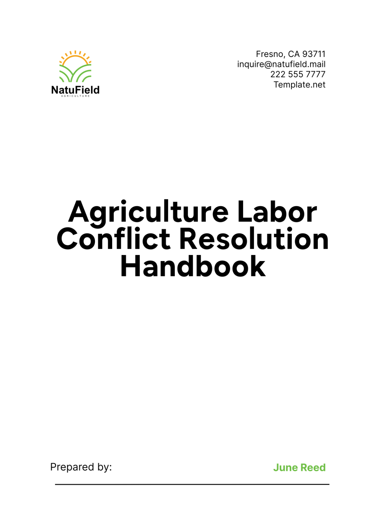 Agriculture Labor Conflict Resolution Handbook Template - Edit Online & Download