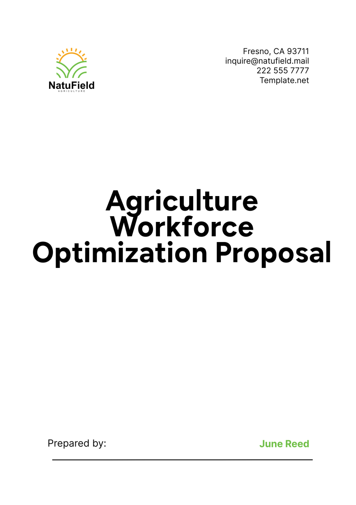 Agriculture Workforce Optimization Proposal Template - Edit Online & Download