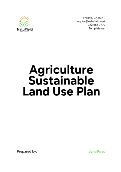 Free Agriculture Sustainable Land Use Plan Template to Edit Online