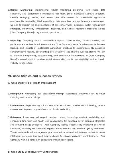 Free Agriculture Sustainable Land Use Plan Template to Edit Online