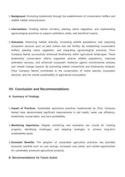 Free Agriculture Sustainable Land Use Plan Template to Edit Online