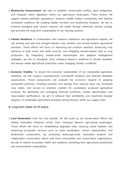 Free Agriculture Sustainable Land Use Plan Template to Edit Online