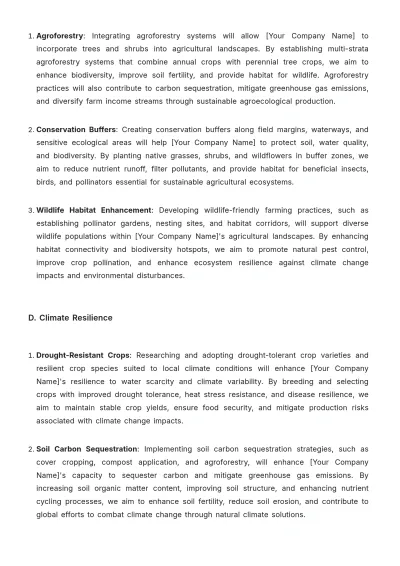 Free Agriculture Sustainable Land Use Plan Template to Edit Online