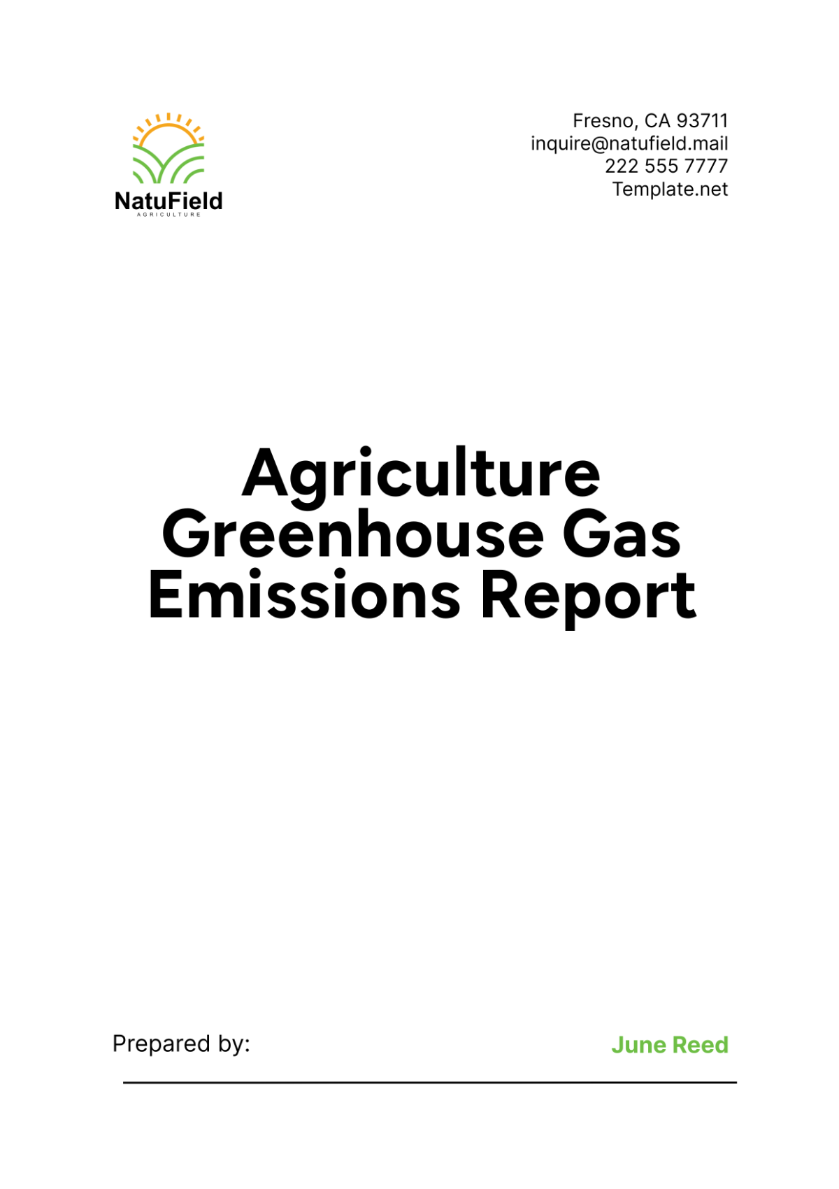 Agriculture Greenhouse Gas Emissions Report Template - Edit Online & Download