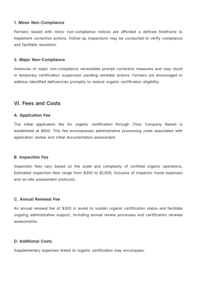 Free Agriculture Organic Farming Certification Procedure Template to Edit Online