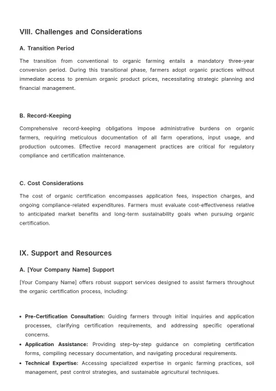 Free Agriculture Organic Farming Certification Procedure Template to Edit Online