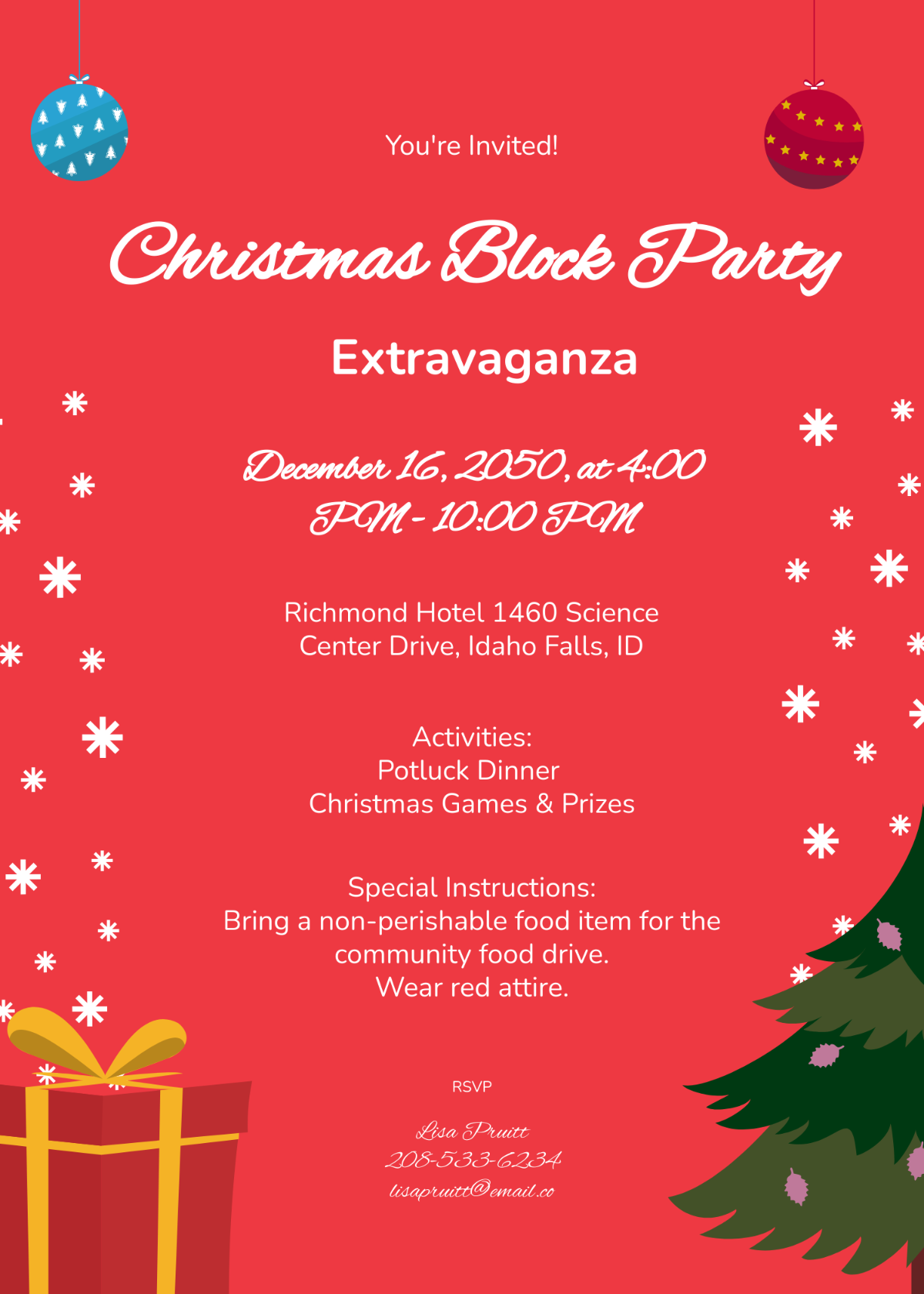 Christmas Block Party Invitation