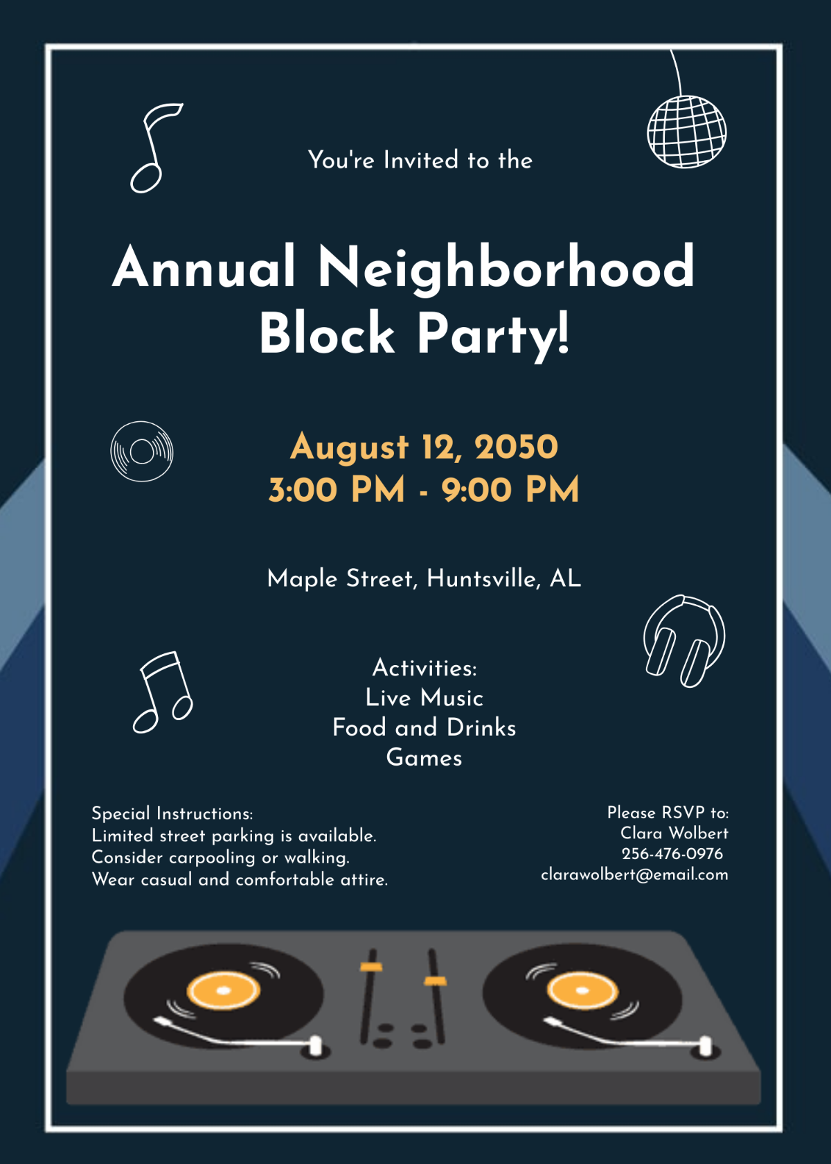 Event Block Party Invitation