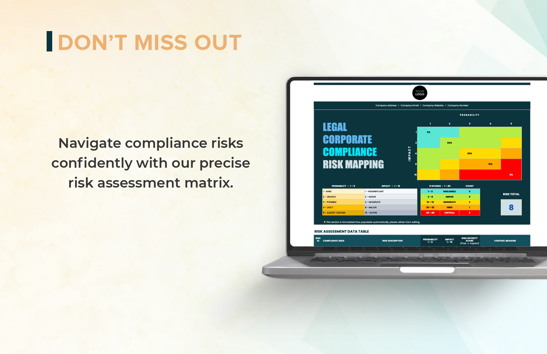 Legal Corporate Compliance Risk Assessment Matrix Template