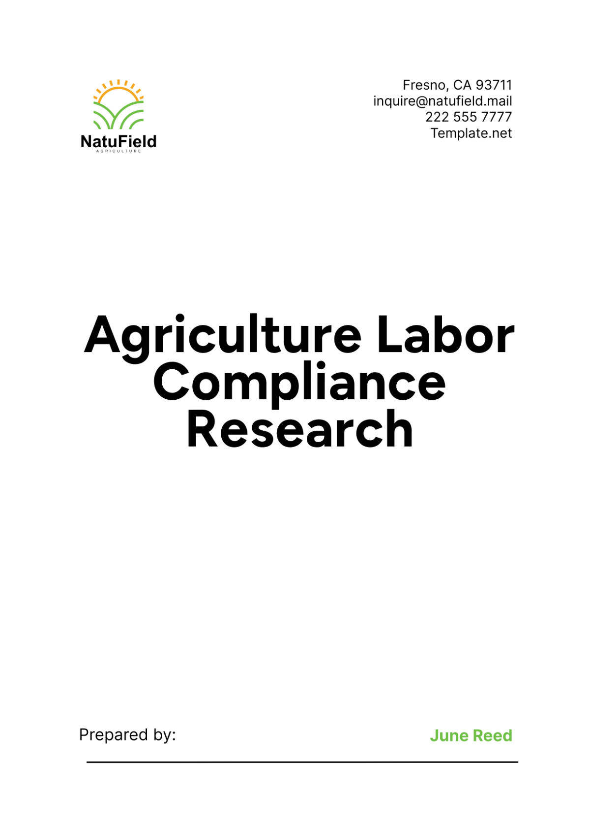 Agriculture Labor Compliance Research Template - Edit Online & Download