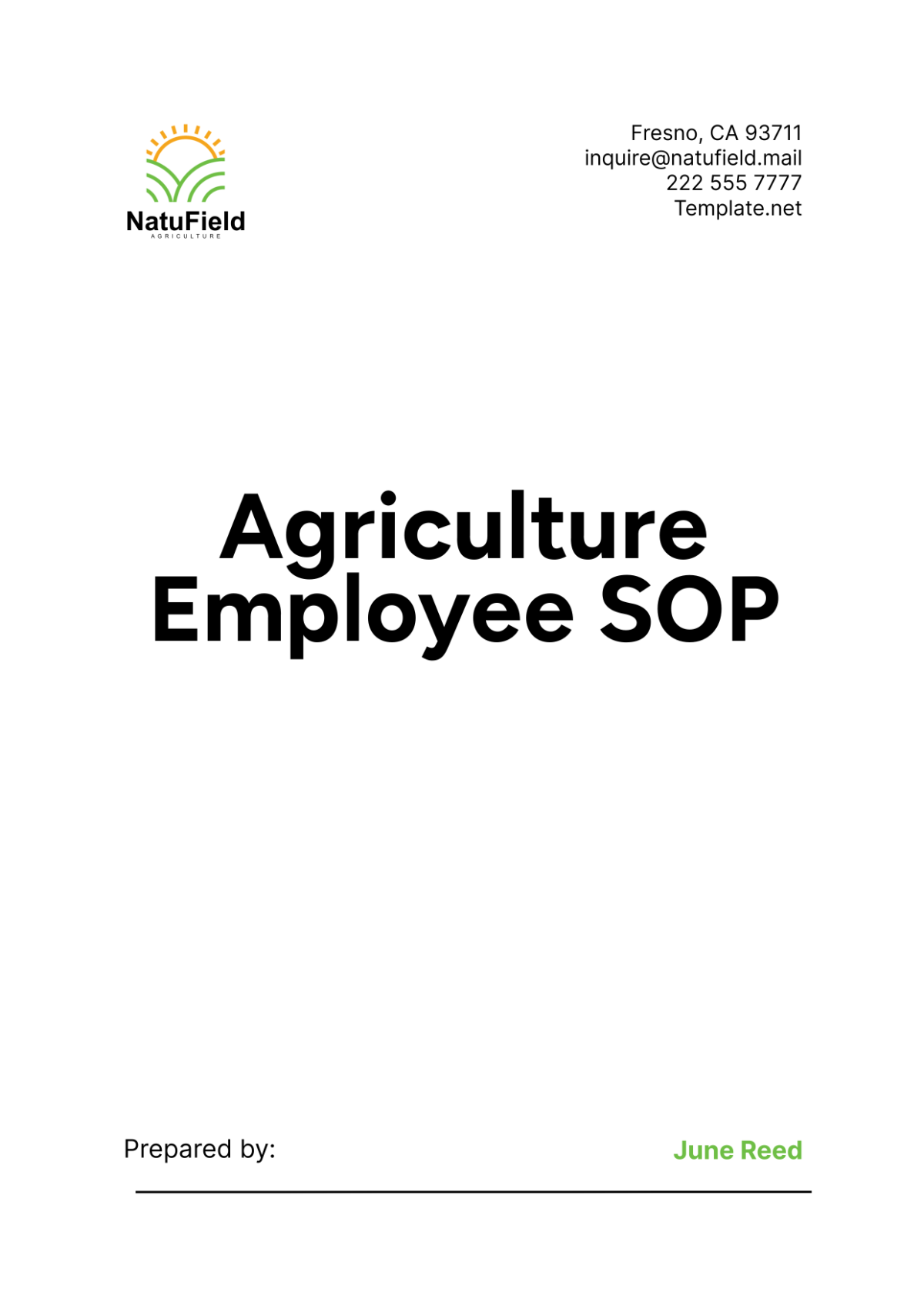 Agriculture Employee SOP Template - Edit Online & Download