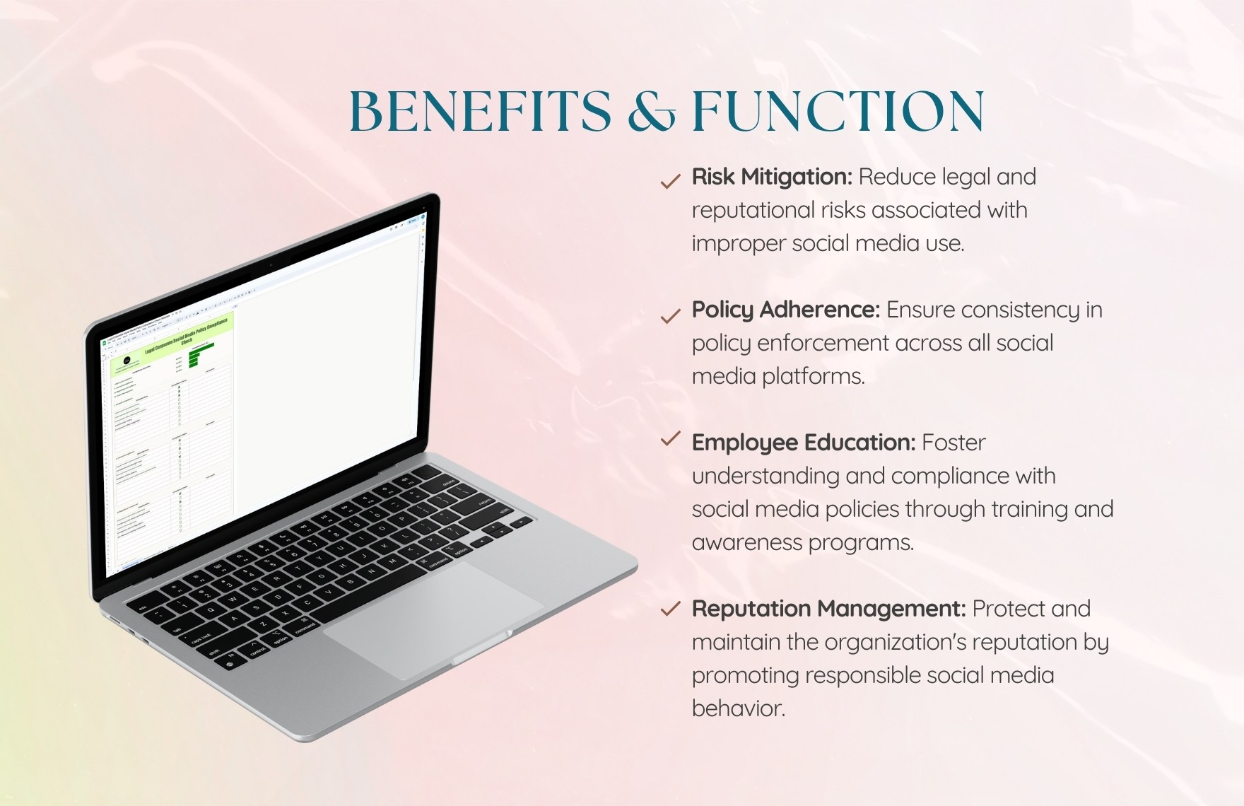 Legal Corporate Social Media Policy Compliance Check Template