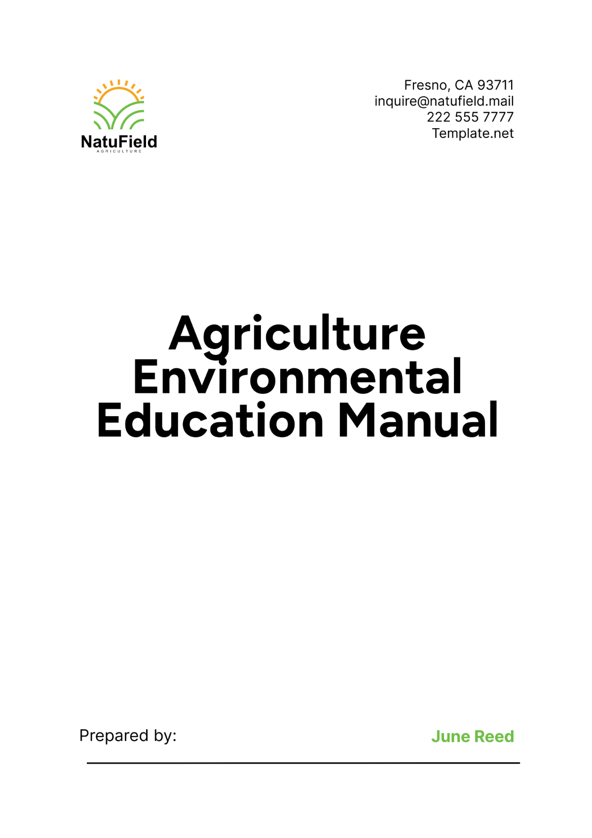 Agriculture Environmental Education Manual Template - Edit Online & Download