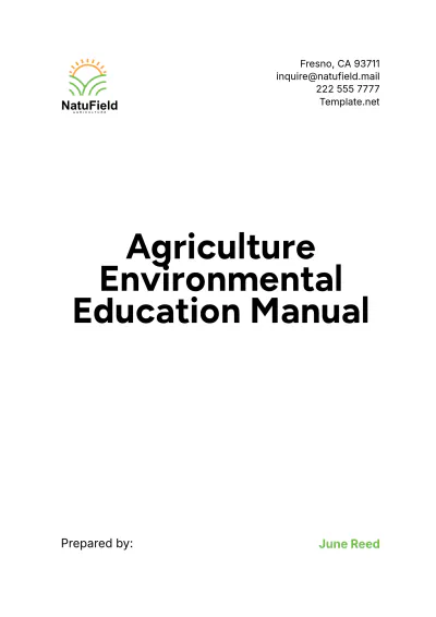 Free Agriculture Environmental Education Manual Template to Edit Online