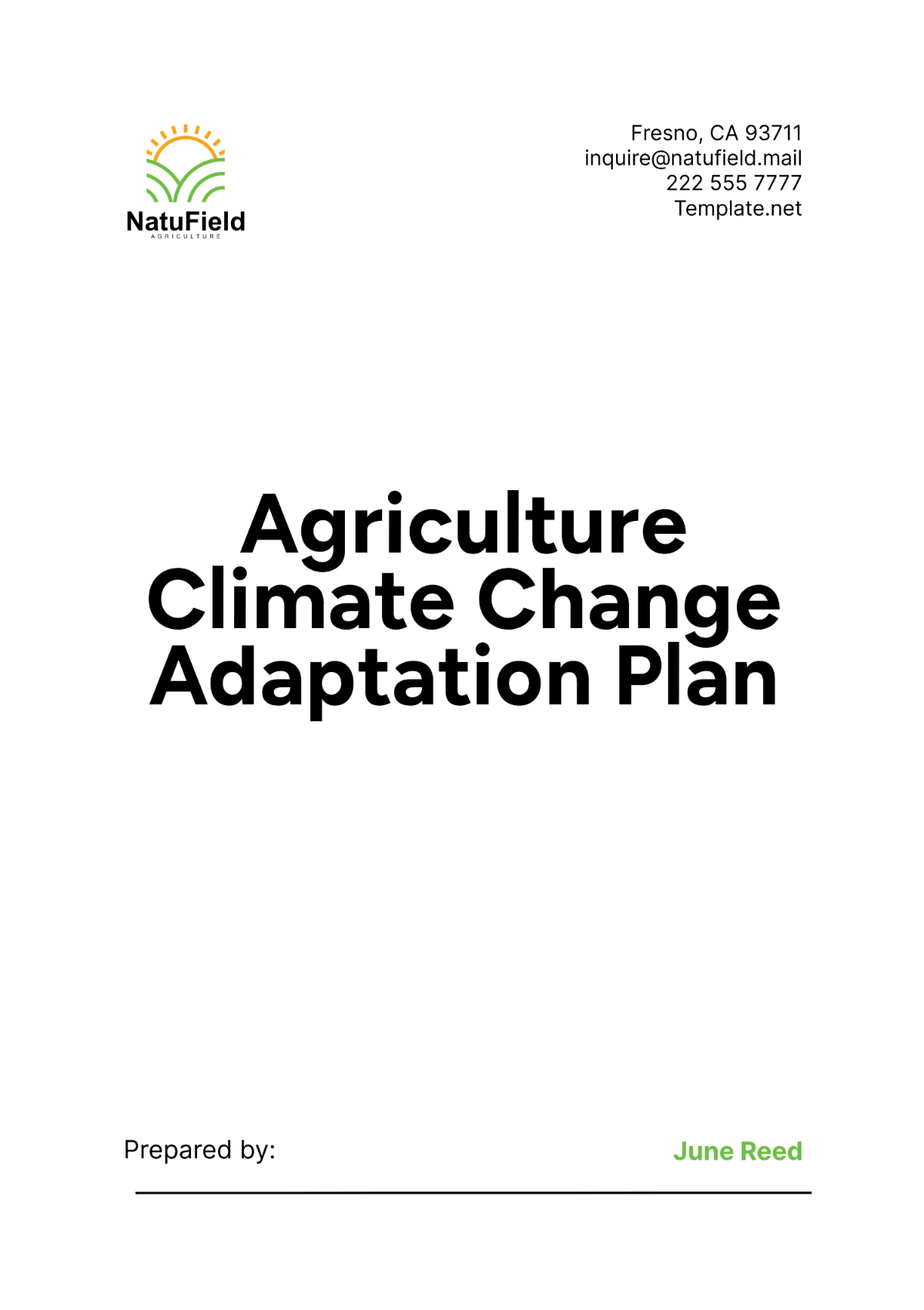 Agriculture Climate Change Adaptation Plan Template - Edit Online & Download