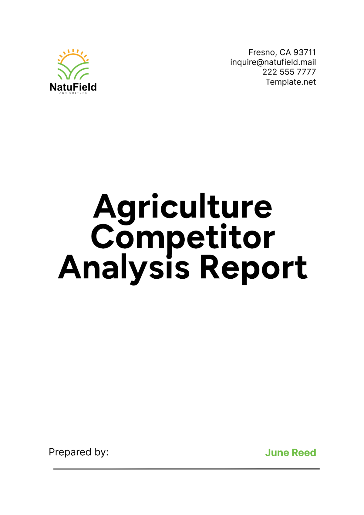 Agriculture Competitor Analysis Report Template - Edit Online & Download