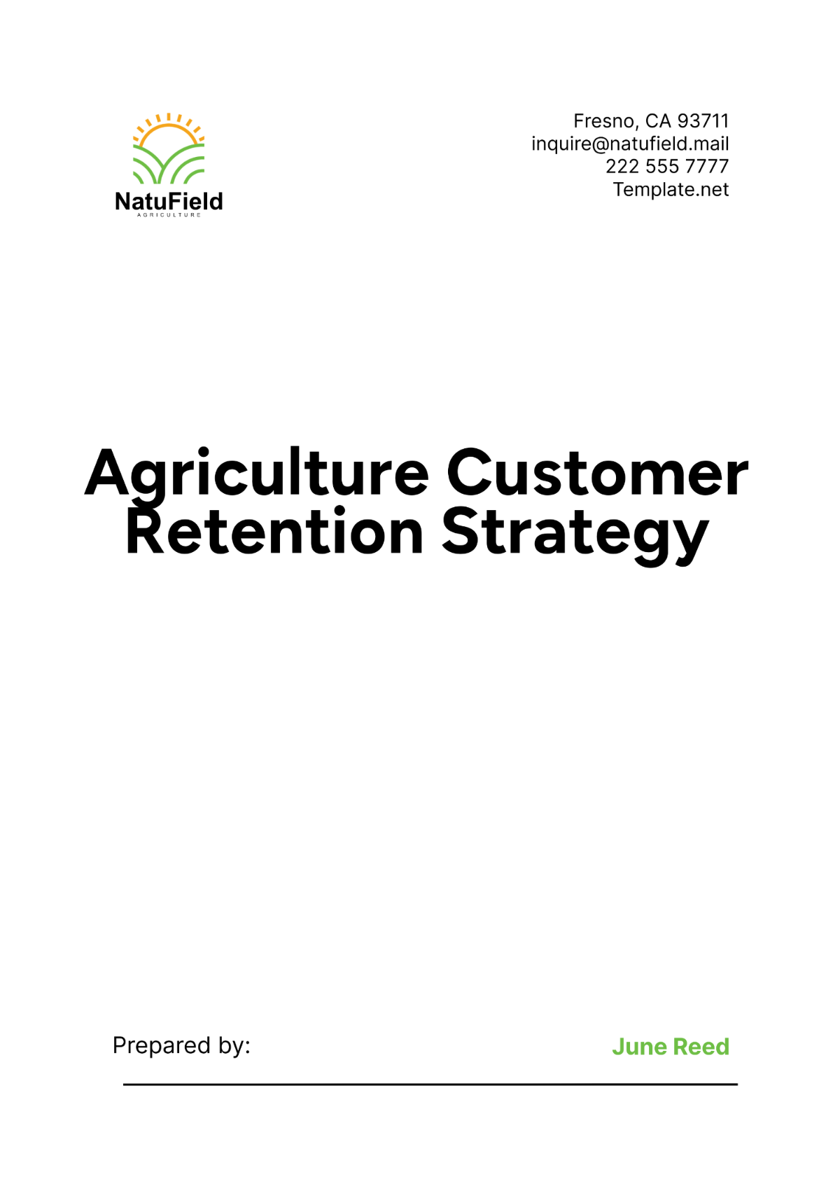 Agriculture Customer Retention Strategy Template - Edit Online & Download