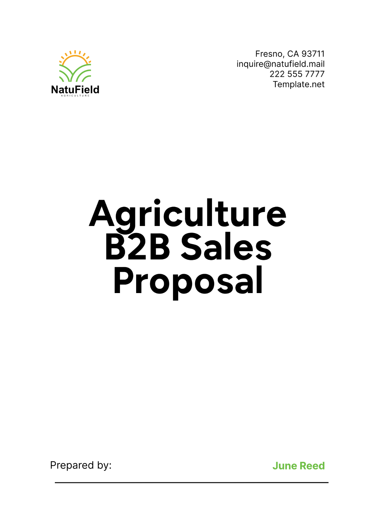 Agriculture B2B Sales Proposal Template - Edit Online & Download