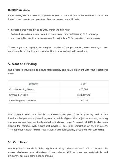 Free Agriculture B2B Sales Proposal Template to Edit Online