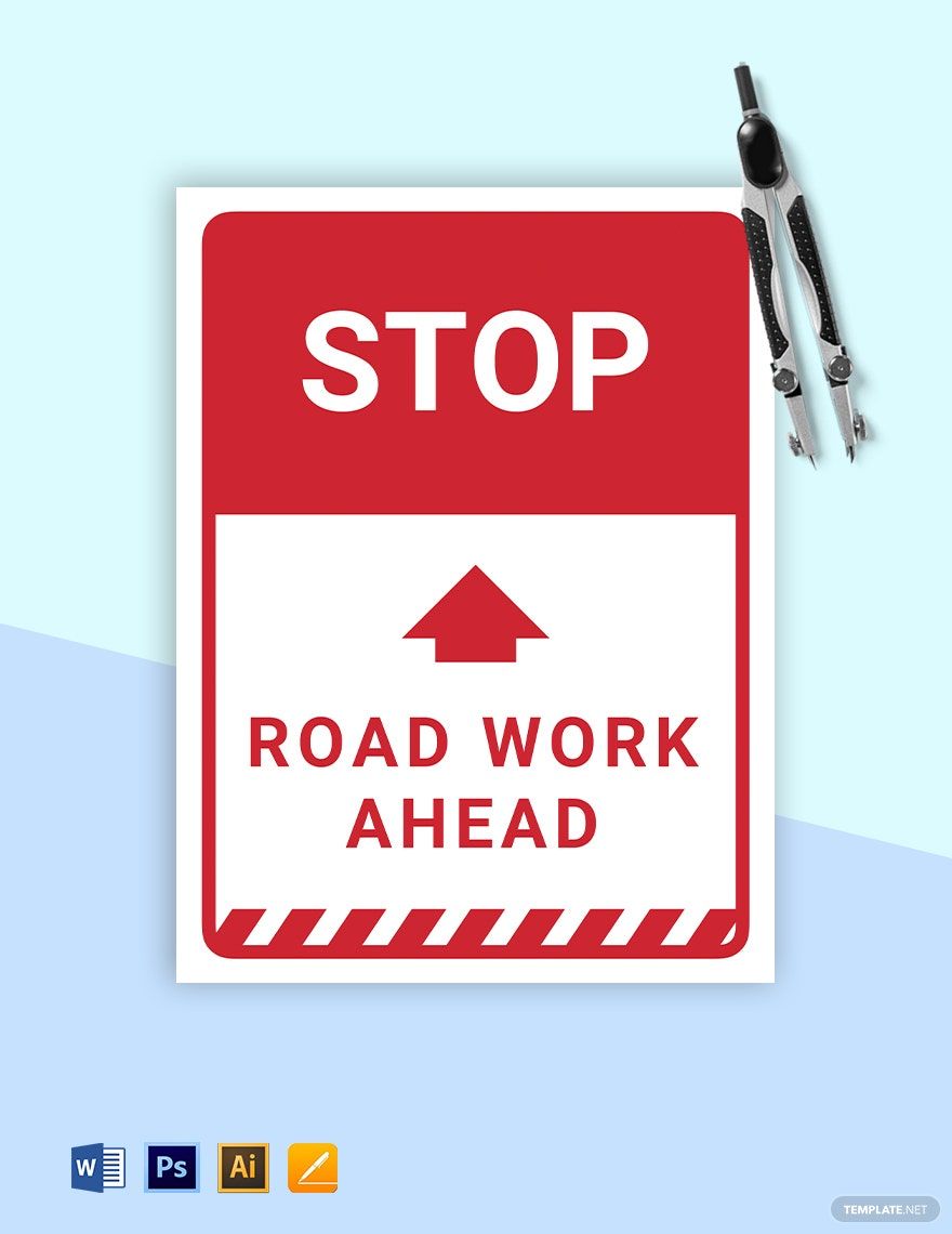 Construction Ahead Sign Template