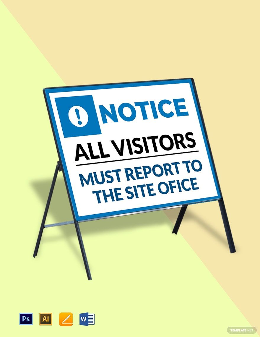All Visitors Report Site Office Sign Template