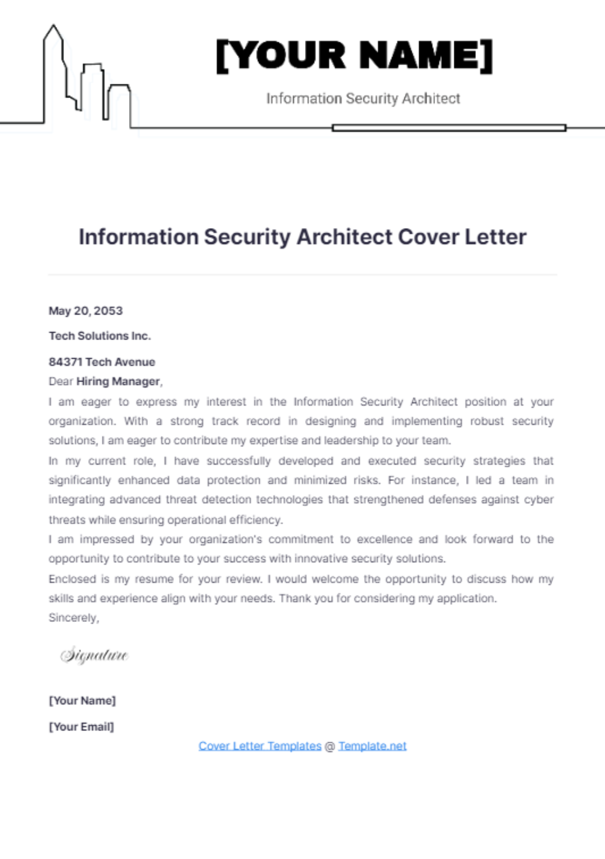 Information Security Architect Cover Letter