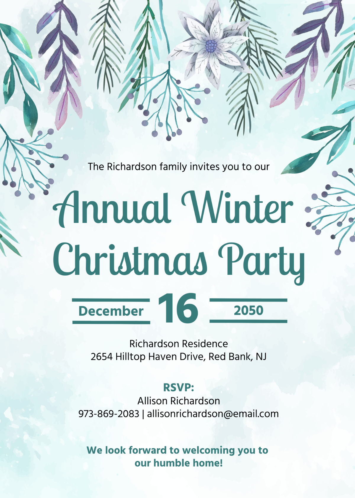 Winter Christmas Party Invitation