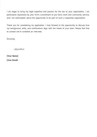 Free Legal Assistant Paralegal Cover Letter to Edit Online