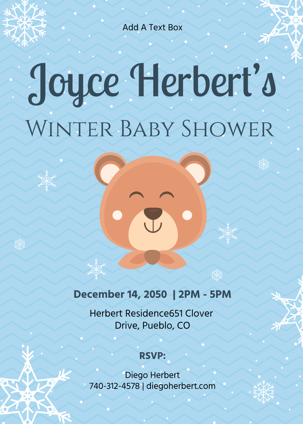 Winter Baby Shower Party Invitation
