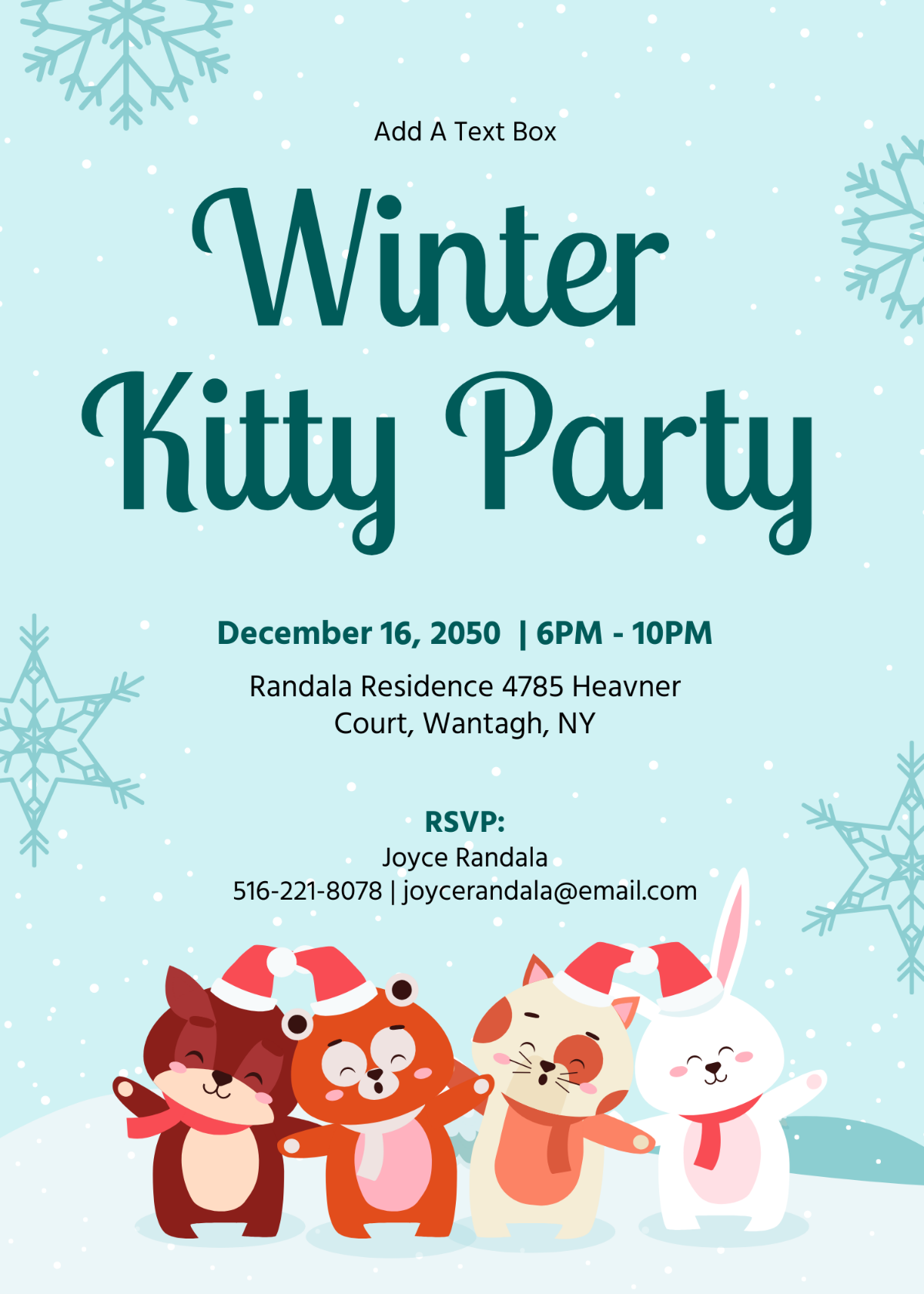Winter Theme Kitty Party Invitation