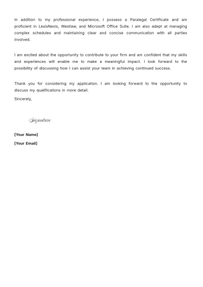 Free Litigation Paralegal Cover Letter to Edit Online