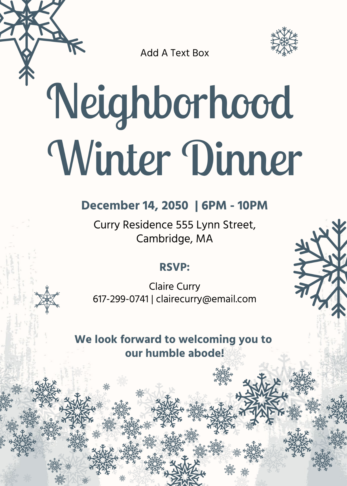 Winter Dinner Party Invitation