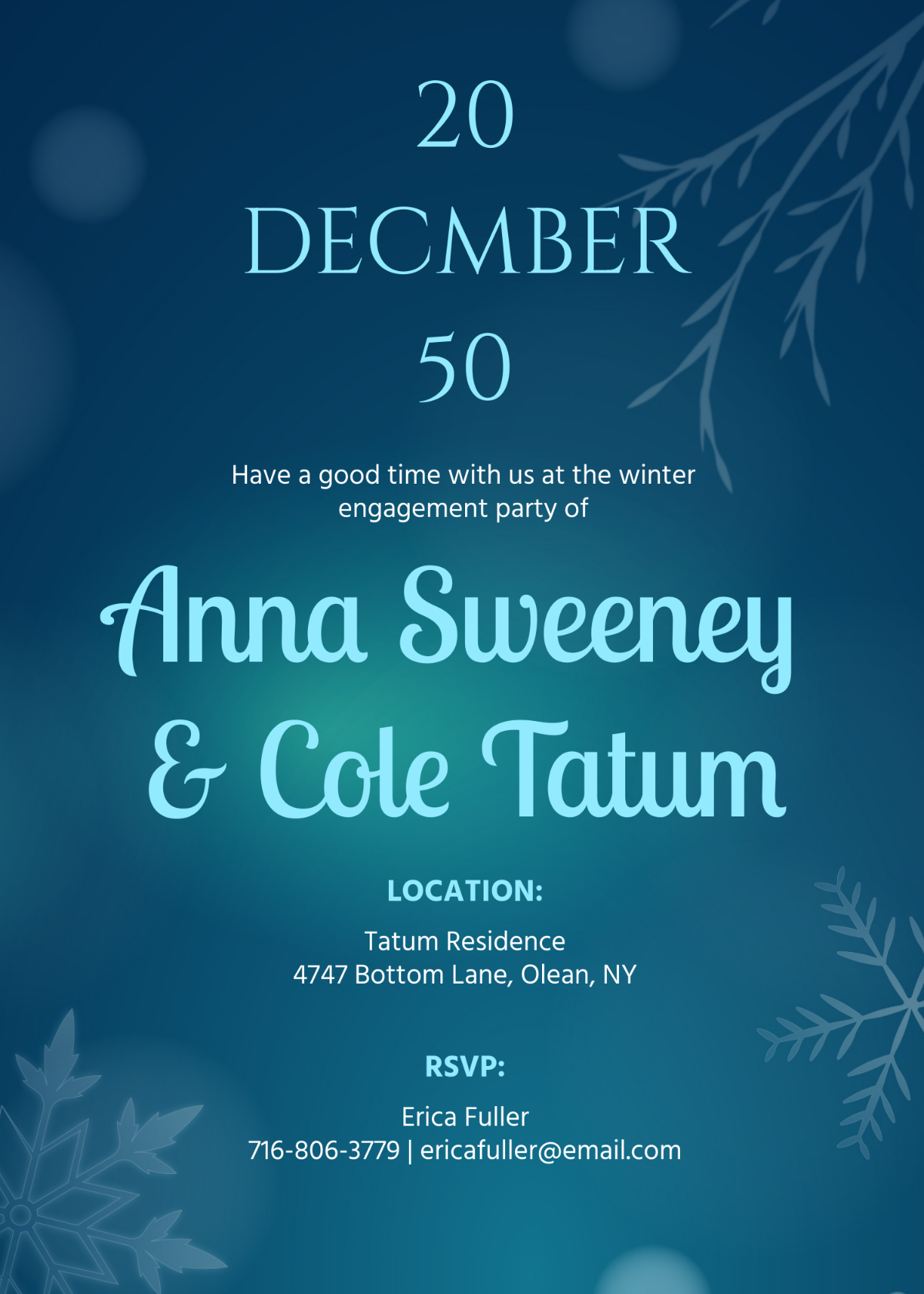 Winter Engagement Party Invitation