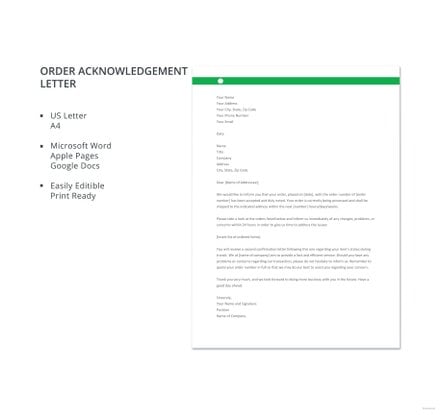 Free Acknowledgement Letter Templates Download Ready Made Template net