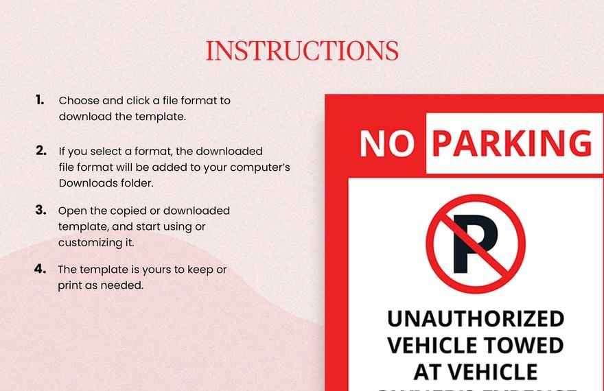 Construction Site Parking Sign Template