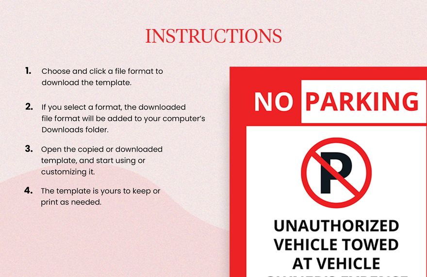 Car Parking Sign Template