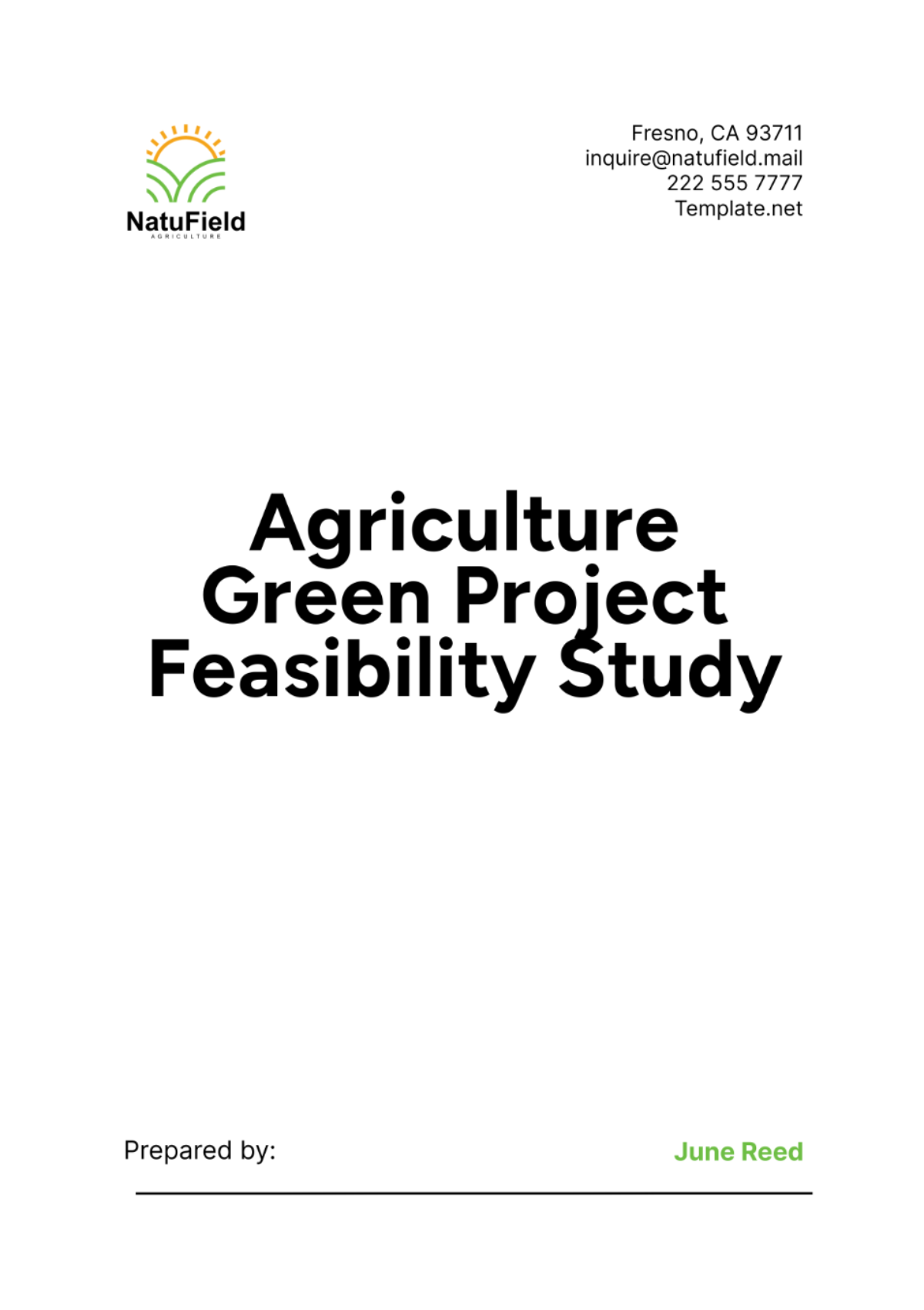 Agriculture Green Project Feasibility Study Template - Edit Online & Download