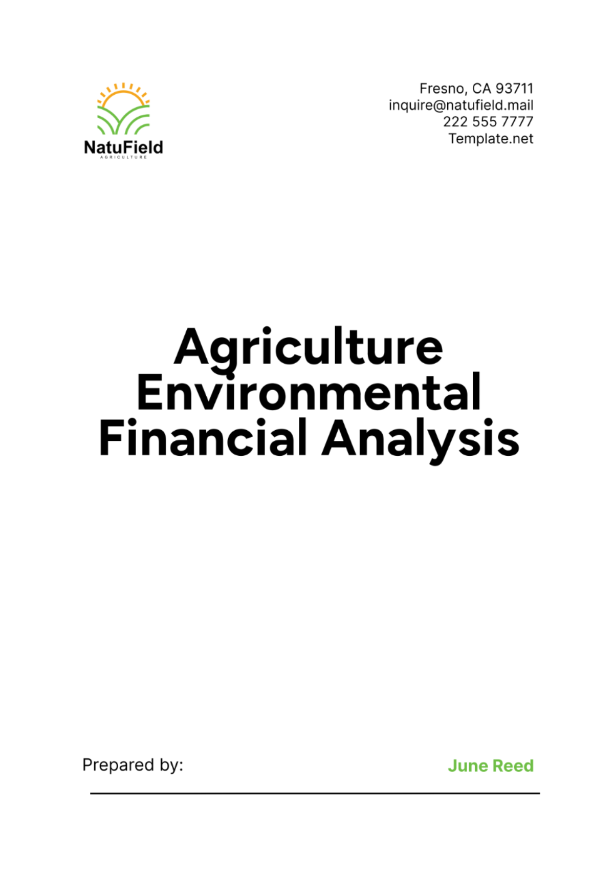 Agriculture Environmental Financial Analysis Template - Edit Online & Download